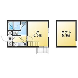 シャトレ生田緑地 1Kの間取図画像