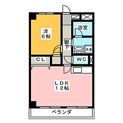 アノンテラス新百合ヶ丘 1LDKの間取図画像