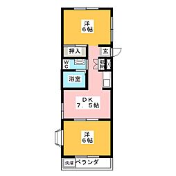 ハシモトコーポ2 2DKの間取図画像
