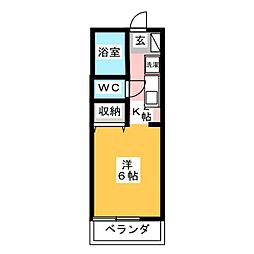 ジュネス向ヶ丘 ワンルームの間取図画像