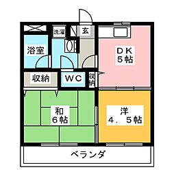 アックェ・ドット 2DKの間取図画像