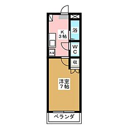 レジデンス向ケ丘 1Kの間取図画像