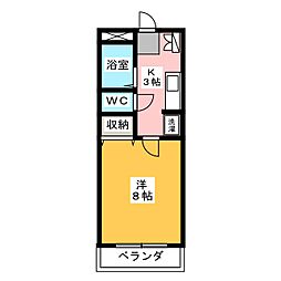 エルマサルト 1Kの間取図画像