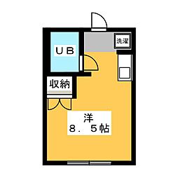ロオジエ湘南平塚 ワンルームの間取図画像