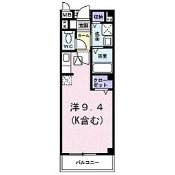 エクセレントヴィラ ワンルームの間取図画像