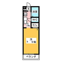 Jeunessey.k ワンルームの間取図画像