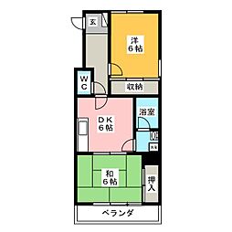杉山ビル 2DKの間取図画像