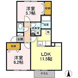 フレアウエスト 2LDKの間取図画像