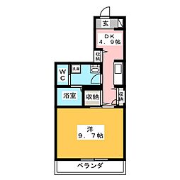 ルミエール 1DKの間取図画像