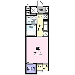 ルミエールy 1Kの間取図画像