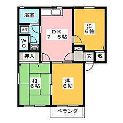 コーポ・プレジール 3DKの間取図画像