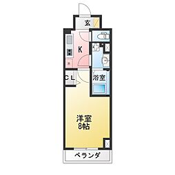 S-FORT湘南平塚 1Kの間取図画像