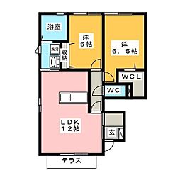 ライスフィールドハピネスA 2LDKの間取図画像