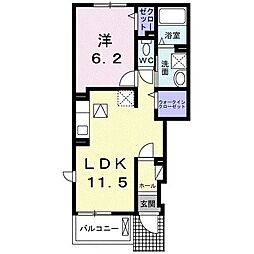 プルミエール・Ｍ 1階1LDKの間取り