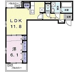 ベル　アンジュ 3階1LDKの間取り