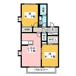 アドニス2 2LDKの間取図画像