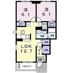 セレーノ光1 2LDKの間取図画像