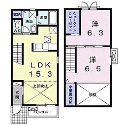 ルスカA 2LDKの間取図画像