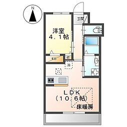 リバティー 1LDKの間取図画像