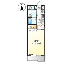 アイビーコート 1Kの間取図画像