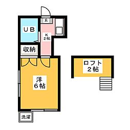 アーク御幸ヶ浜 1Kの間取図画像