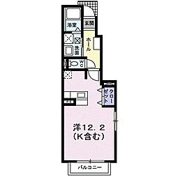 M.プレーリーローズB ワンルームの間取図画像