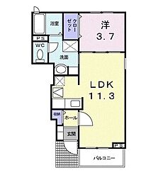 メゾン・セイバリー 1LDKの間取図画像