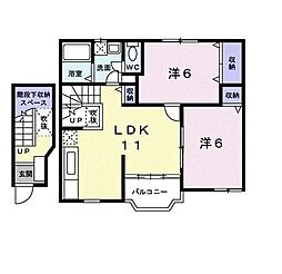 パルテール 2LDKの間取図画像