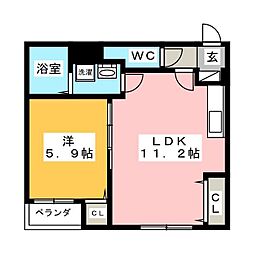 ラ・メゾン・リュミエール3 1LDKの間取図画像