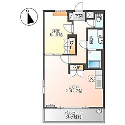 エトワール 1LDKの間取図画像