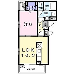 ラフィナート扇 1LDKの間取図画像