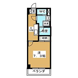 ピアチェーレアシタカ 1Kの間取図画像