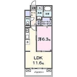 ル グランシャリオ 1LDKの間取図画像
