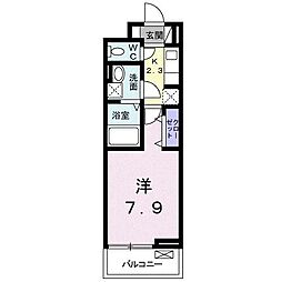サンメリー・辻鴨宮 1Kの間取図画像