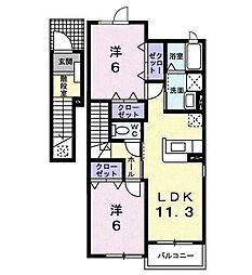 シュティルE 2LDKの間取図画像