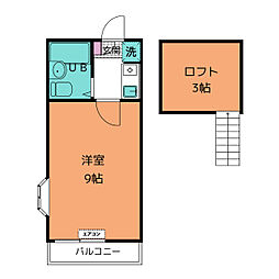 ファーストパレス金森I 2階1Kの間取り