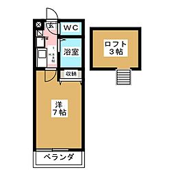 チェルシー 3階1Kの間取り