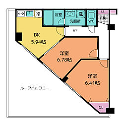 ＲＯＹ’ｓ 6階2DKの間取り