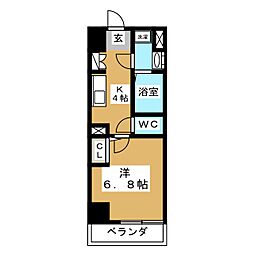 ＢＰＲレジデンス町田（旧プリモレガーロ町田） 7階1Kの間取り