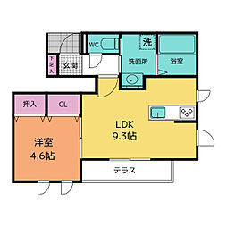 メルヴェーユ・ウィット町田 1階1LDKの間取り