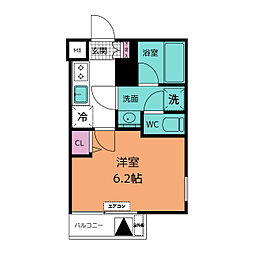 GENOVIA町田 3階1Kの間取り