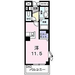 グリーンヒルズ大澤Ｂ 3階ワンルームの間取り
