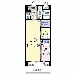 クレセント 1階1LDKの間取り