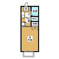 フォーブルクレイン 1Kの間取図画像