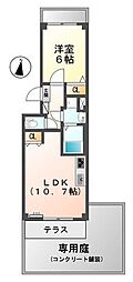 グロリア 1LDKの間取図画像