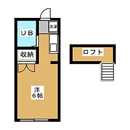 メゾンわかな ワンルームの間取図画像