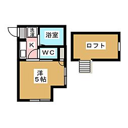 エクセル東林間 1Kの間取図画像