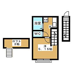 セントラルタウン 1Kの間取図画像