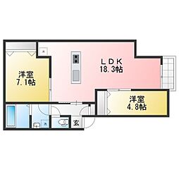 町田レジデンス 2LDKの間取図画像