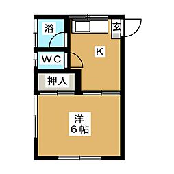 中町第七コーポ 1DKの間取図画像